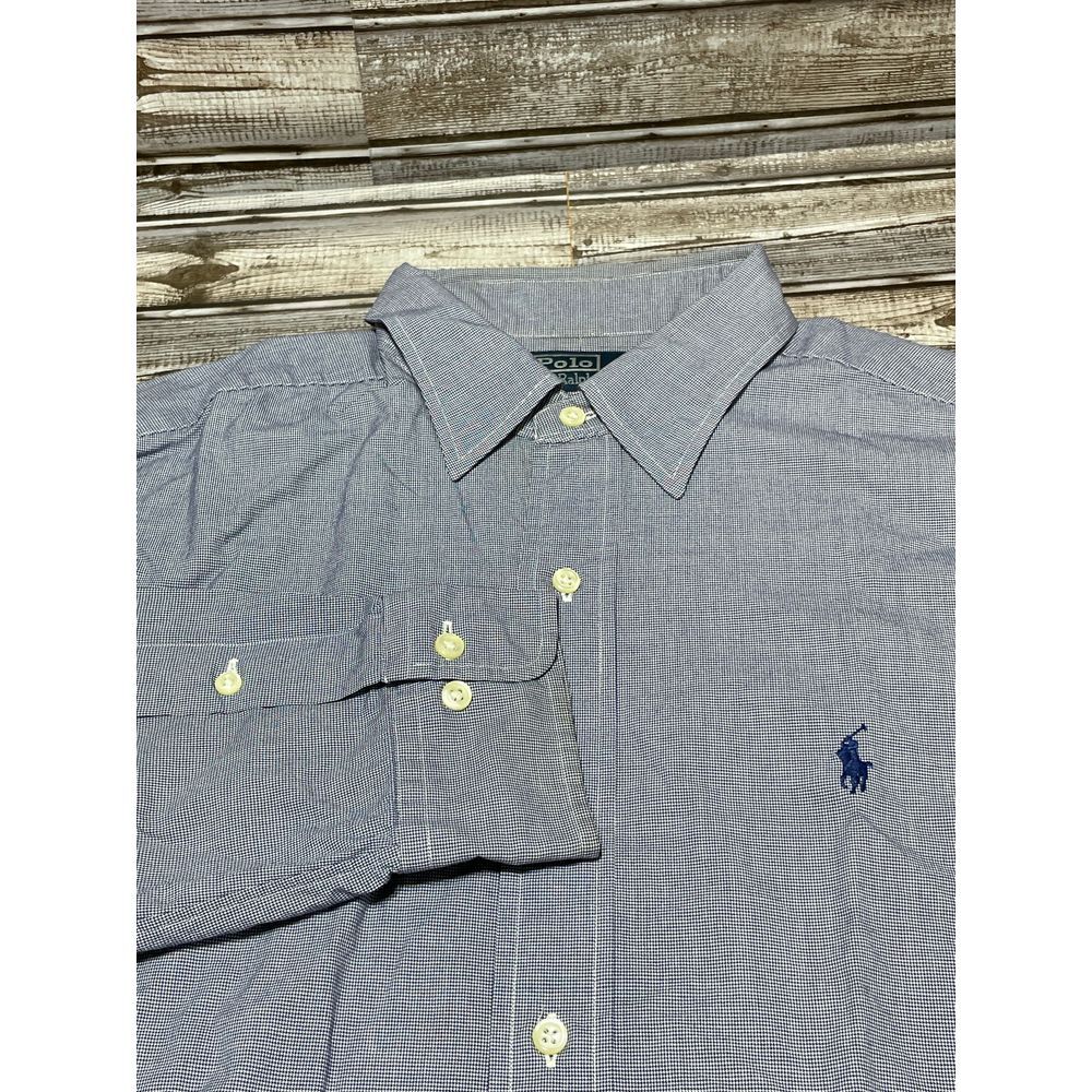 Ralph Lauren Men's Button Down Long Sleeve Shirt Blue Size 16 34/35‎